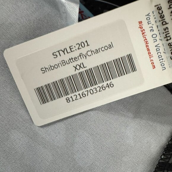 Ripskirt Wrap Skirt Cover Up 2XL Shibori Butterfly Charcoal Beach NWT SS-2102 - Picture 8 of 11